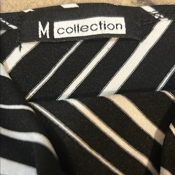 Black and White Striped asymmetrical mini Dress - Picture 2 of 2